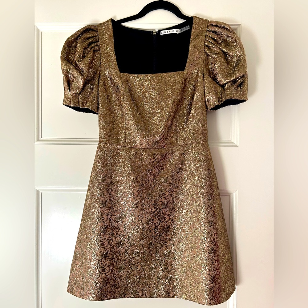 Alice + Olivia Kalen Puff Sleeve Mini Dress